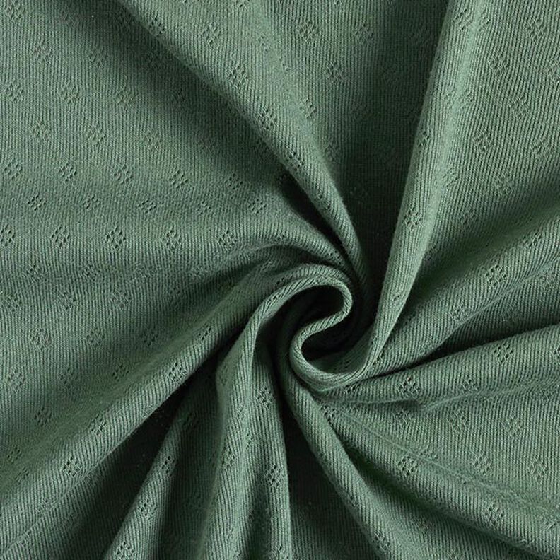 Jersey finement tricoté à motif ajouré – vert foncé,  image number 1
