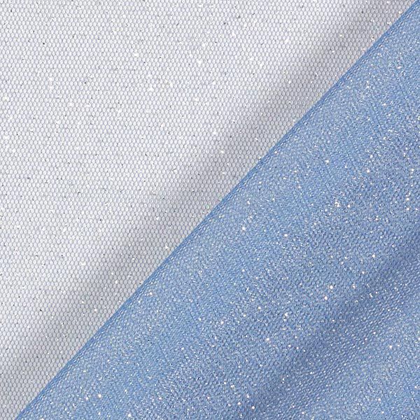 Tissu tulle scintillant – bleu jean/argent,  image number 4