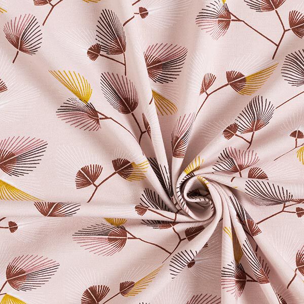 Jersey coton feuilles variées – rosé, image number 3