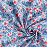 Tissus pour maillot de bain Fleurs et feuilles de palmier – blanc/indigo,  thumbnail number 3