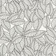 Jersey coton feuilles dessinées – blanc/noir,  thumbnail number 1