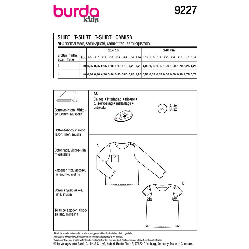 Chemise | Burda 9227 | 104-146,  image number 7