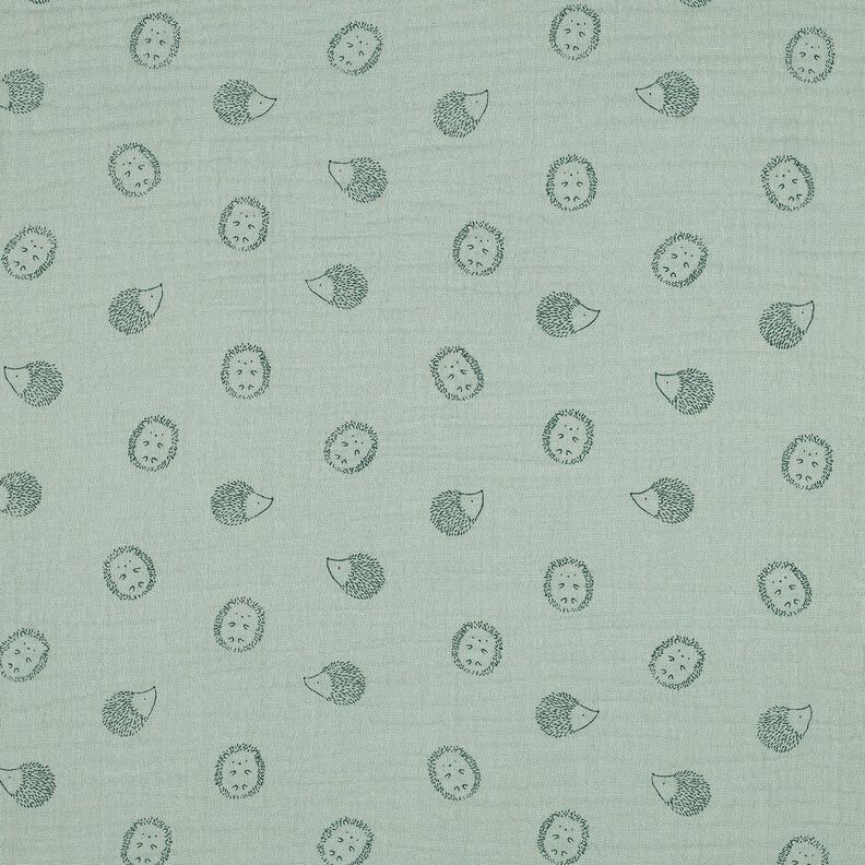Tissu double gaze de coton Hérissons | Poppy Fabrics – menthe clair/vert foncé,  image number 1