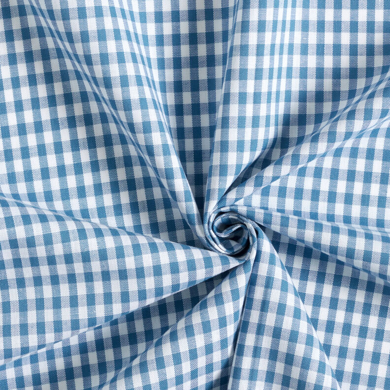 Tissu en coton Vichy à carreaux 0,5 cm – bleu jean/blanc,  image number 3