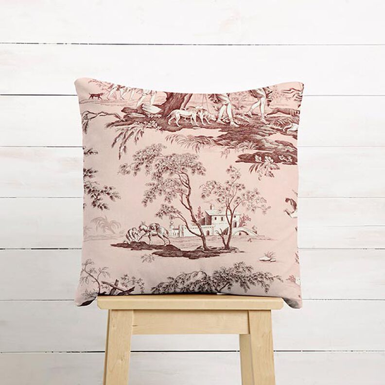 Tissu de décoration Canvas Antiquités 280 cm – rose clair/marron,  image number 7