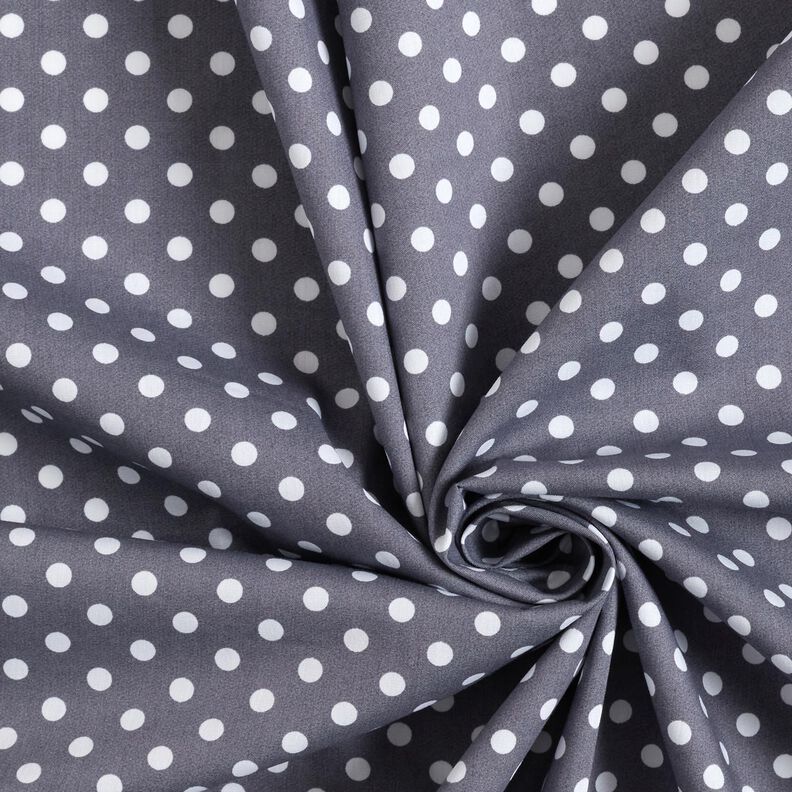Popeline coton Pois – gris schiste/blanc, image number 3