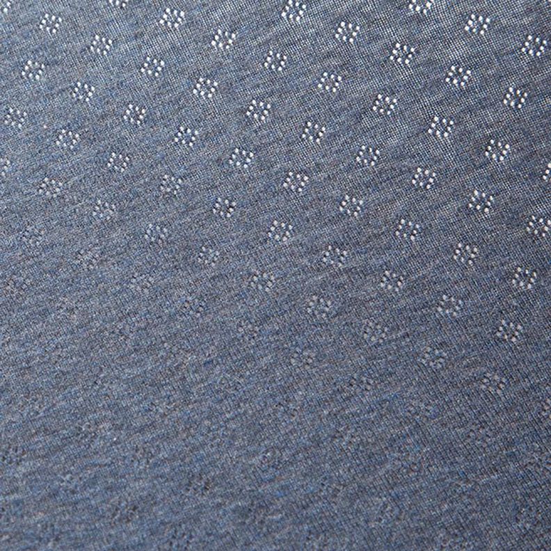 Jersey finement tricoté à motif ajouré Melange – bleu jean,  image number 3