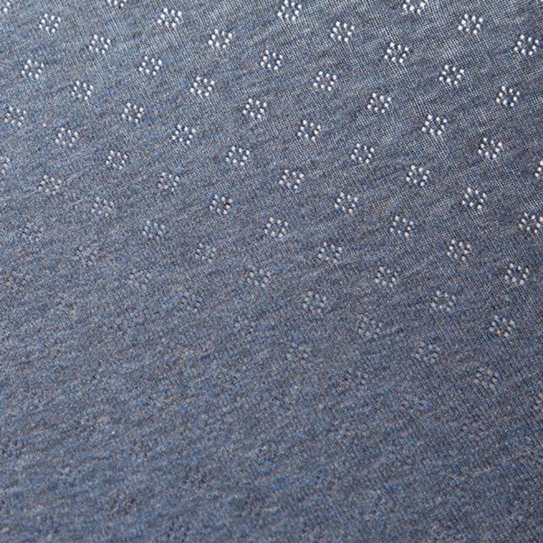 Jersey finement tricoté à motif ajouré Melange – bleu jean,  image number 3