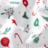 Tissu en coton Cretonne Décoration de Noël – blanc/vert,  thumbnail number 2