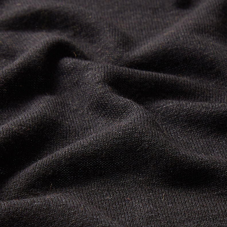 Tricot fin mélange viscose lin – noir,  image number 2