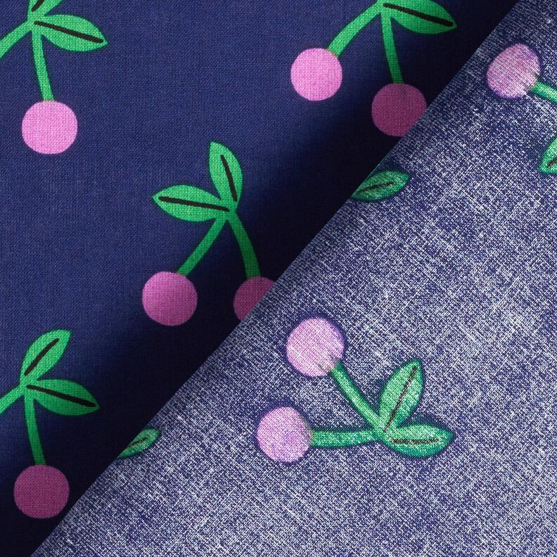 Coton enduit jolies cerises – bleu marine, image number 4