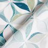 Tissu viscose motif floral géométrique – blanc/bleu aqua,  thumbnail number 4