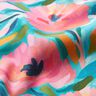 Tissu de décoration Sergé coton Fleurs peintes – rose/turquoise,  thumbnail number 2