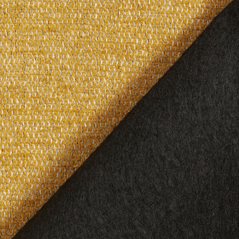 Tissu de revêtement Chenille Chiné – jaune curry/argent,  image number 3