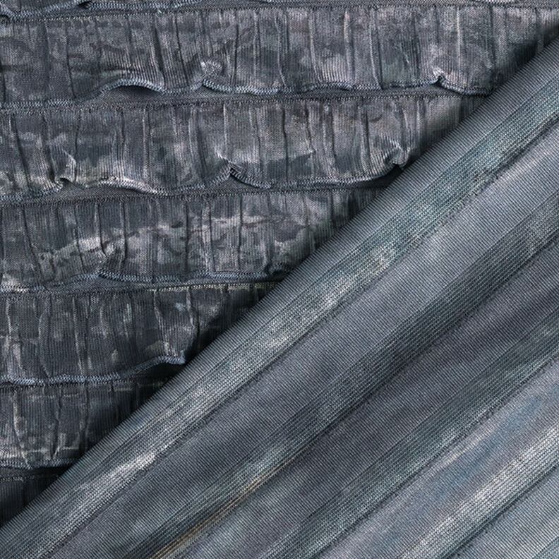 Jersey ruché Rayures horizontales en batik – gris clair,  image number 4