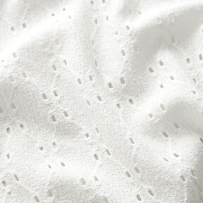 Jersey Krinkel à broderie anglaise – blanc, 