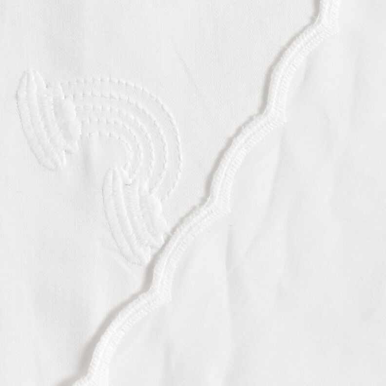 Satin de coton Broderie arcs-en-ciel – blanc,  image number 4