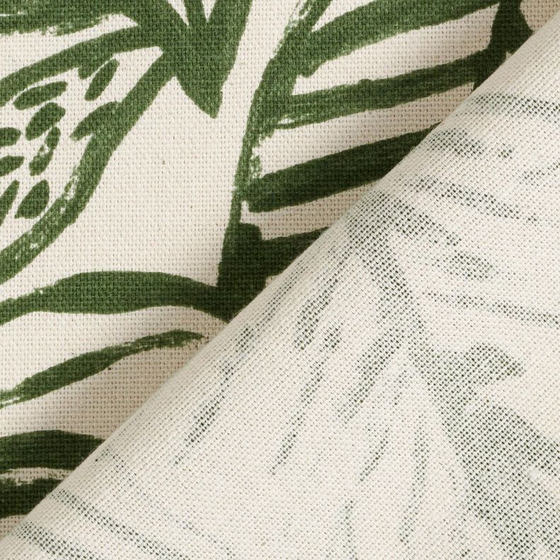 Tissu de décoration Semi-panama Monstera peint – crème/pin, image number 4