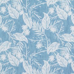 Palmiers en chambray de coton – bleu clair/ivoire, 