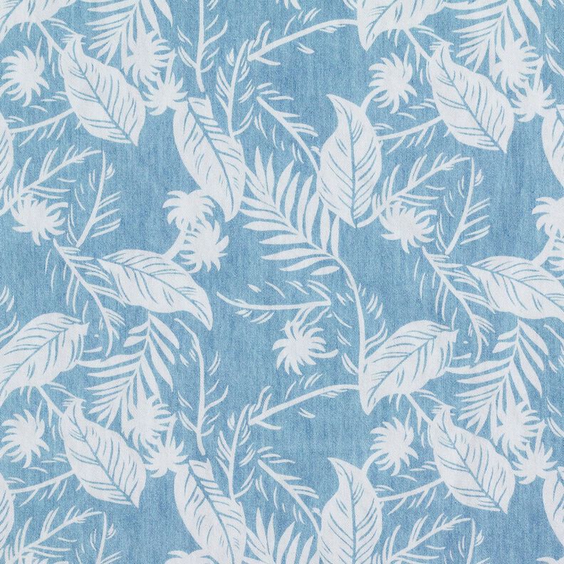 Palmiers en chambray de coton – bleu clair/ivoire,  image number 1
