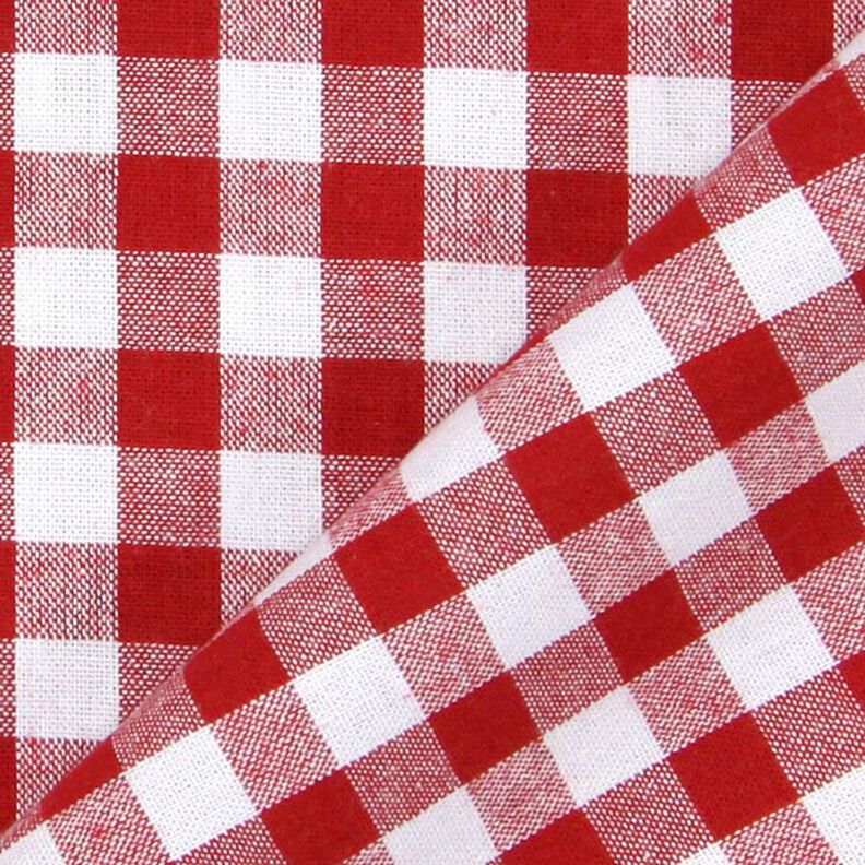 Tissu en coton Vichy à carreaux 1 cm – rouge/blanc,  image number 3