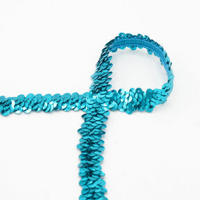 Bordure élastique paillettée [20 mm] – turquoise, 