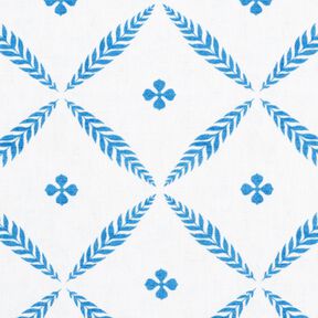Tissu de décoration Sergé coton Losanges élégants – blanc/bleu, 