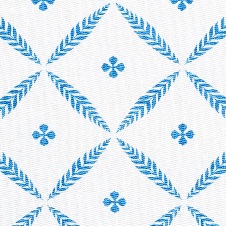 Tissu de décoration Sergé coton Losanges élégants – blanc/bleu, image number 1