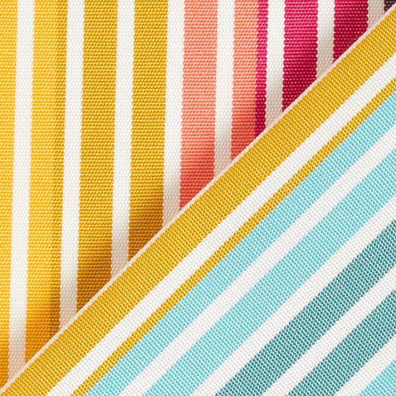Tissu d’extérieur Canvas Rayures rétro – jaune/turquoise,  image number 5