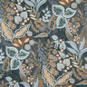 Tissu de décoration Semi-panama Feuilles paisley – gris bleu,  thumbnail number 1