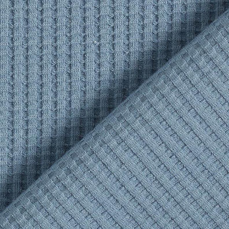 Jersey de coton gaufré uni – bleu jean,  image number 3