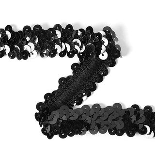 Galon pailleté élastique (20 mm) 12 – noir, 
