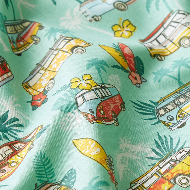 Tissu en coton Cretonne Roadtrip Surf – turquoise,  image number 2