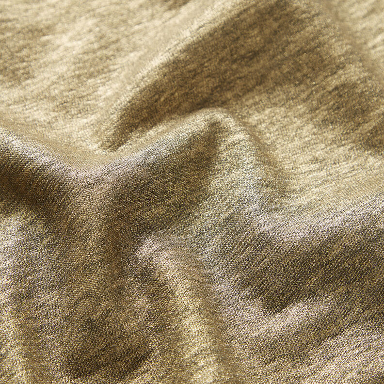 Jersey de lin chiné scintillant – kaki/or métallisé,  image number 2