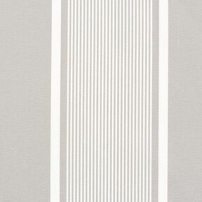 Tissu d’extérieur Canvas Mélange de rayures – gris clair/blanc, 