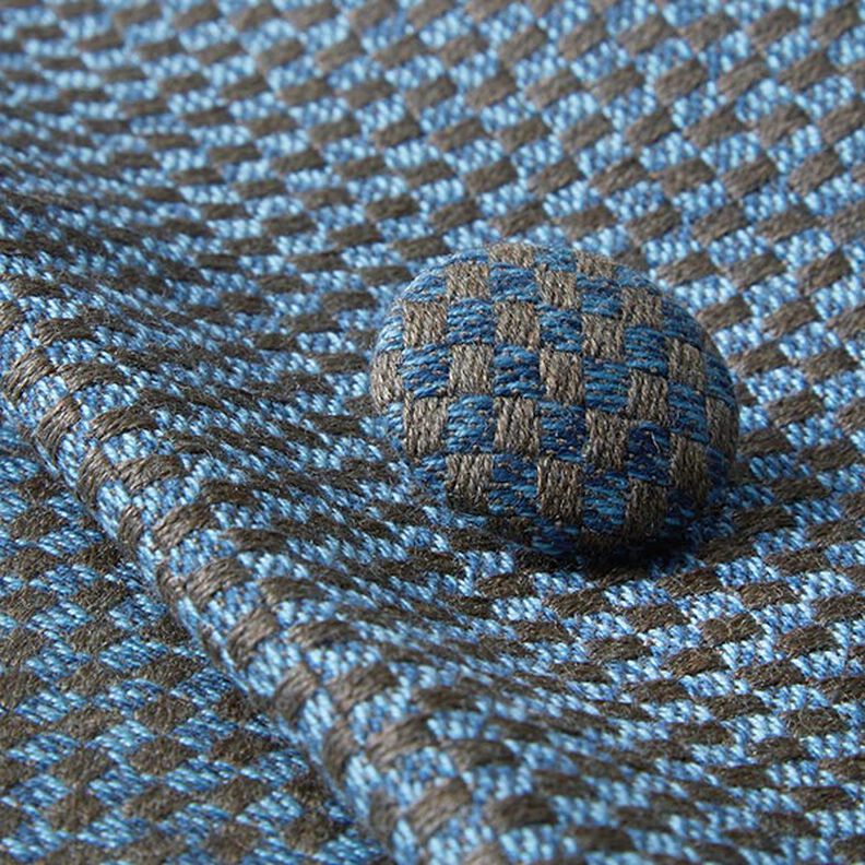 Bouton recouvert - Tissu de décoration extérieure Agora Senda - bleu pigeon / marron,  image number 2