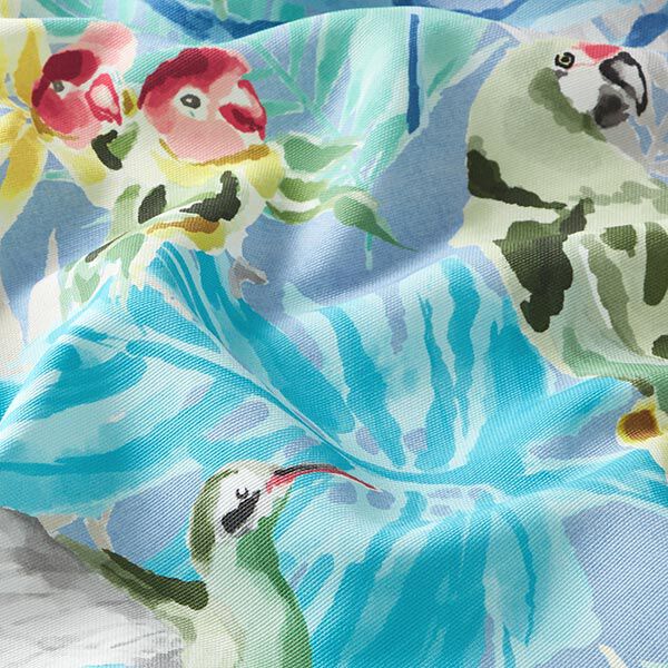 Tissu d’extérieur Canvas Oiseaux tropicaux – bleu clair/turquoise, image number 2