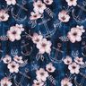 Jersey coton Fleurs et ancres | Glitzerpüppi – bleu nuit/vieux rose clair,  thumbnail number 1