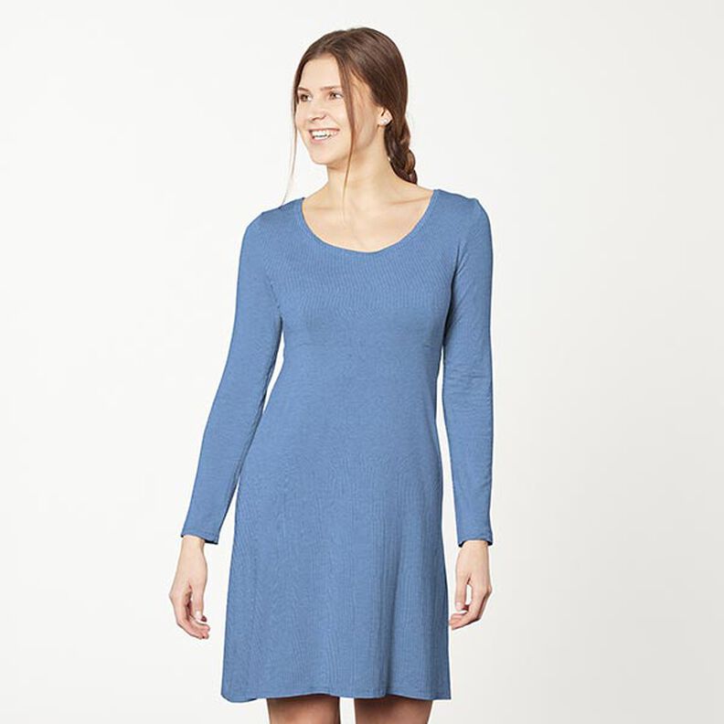 Bambou Jersey viscose Uni – bleu acier,  image number 7