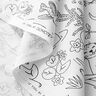 Popeline coton Tissu à colorier loutres mignonnes dans l'étang – blanc/noir,  thumbnail number 3