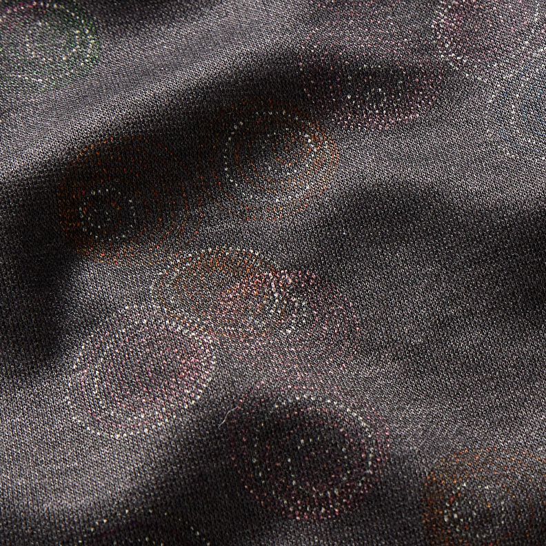 Jersey viscose Cercles colorés – gris pierre, image number 5