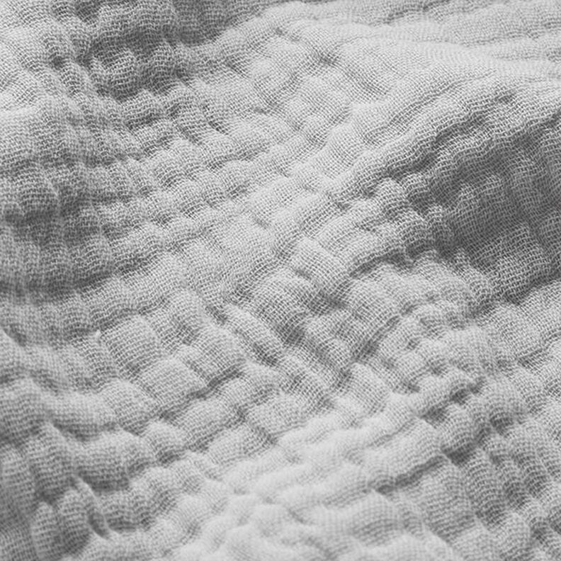GOTS Tissu triple gaze de coton – gris clair,  image number 3