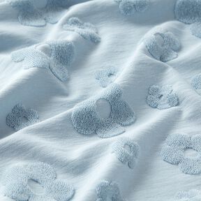 Jersey éponge Fleurs – bleu argenté, 