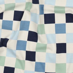 Jersey coton Carreau | Poppy Fabrics – nature/gris bleu, 