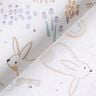 Popeline coton Lapins dans un pré – blanc/amande,  thumbnail number 4
