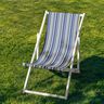 Extérieur Tissu pour chaise longue Rayures verticales 44 cm – indigo/beige,  thumbnail number 4