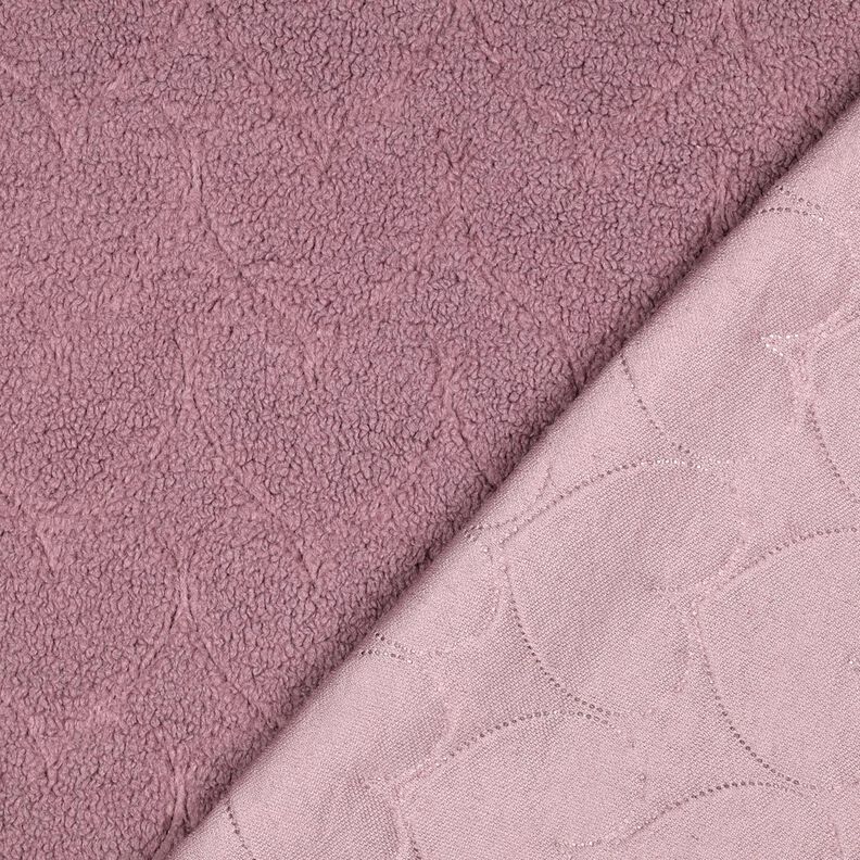Fourrure synthétique Motif de cœur | Poppy Fabrics – vieux rose foncé, image number 4