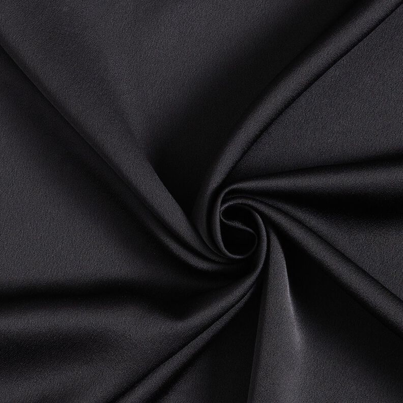 Satin polyester uni – noir,  image number 1