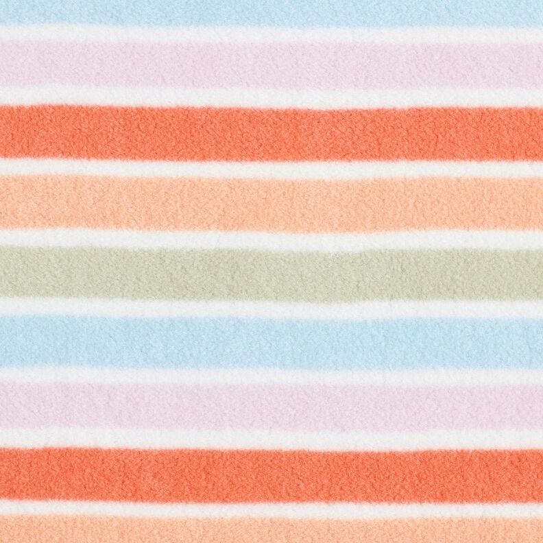 Polaire anti-boulochage rayures colorées – blanc,  image number 1