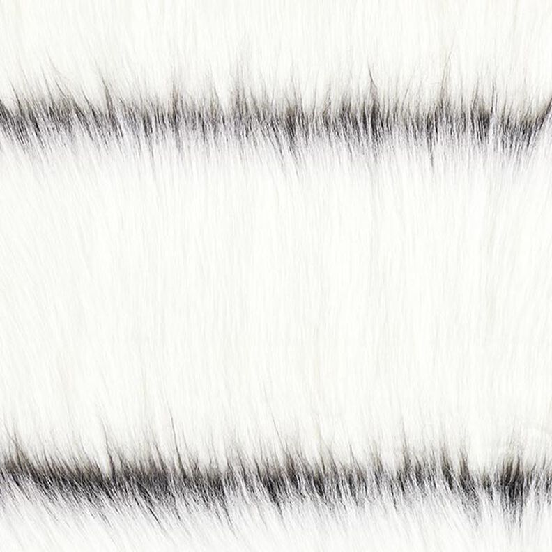 Fourrure synthétique Rayures horizontales – écru/noir,  image number 1